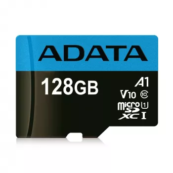 MicroSDXC flash-muisti ADATA 128 GB UHS‑I Class 10 — 85 MB/s luku, 25 MB/s kirjoitus, vedenpitävä, SD-adapterilla
