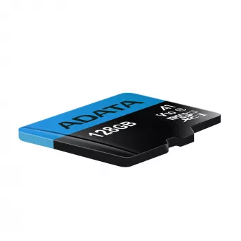 MicroSDXC flash-muisti ADATA 128 GB UHS‑I Class 10 — 85 MB/s luku, 25 MB/s kirjoitus, vedenpitävä, SD-adapterilla