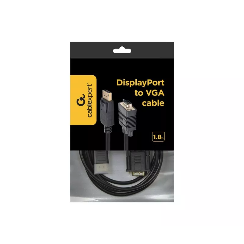 Gembird CCP-DPM-VGAM-6 DisplayPort–VGA-sovitinkaapeli, 1,8 m, musta