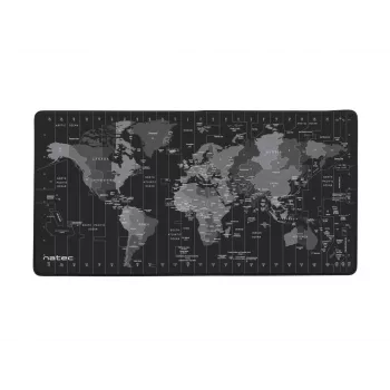 Hiirimatto NATEC Time Zone Map Maxi — kangas 400×800 mm, 2,5 mm, vedenpitävä, liukumaton