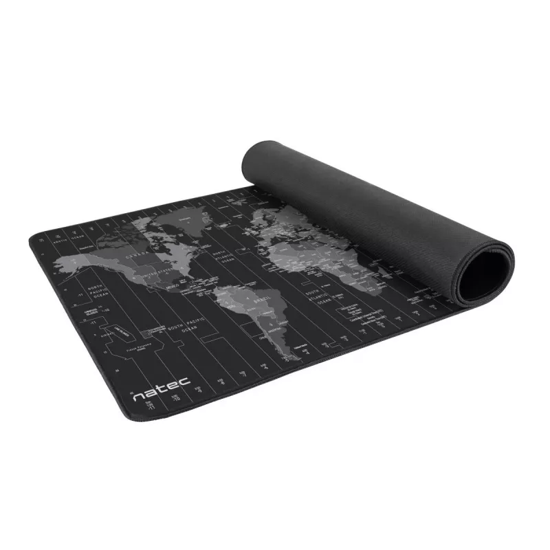Hiirimatto NATEC Time Zone Map Maxi — kangas 400×800 mm, 2,5 mm, vedenpitävä, liukumaton