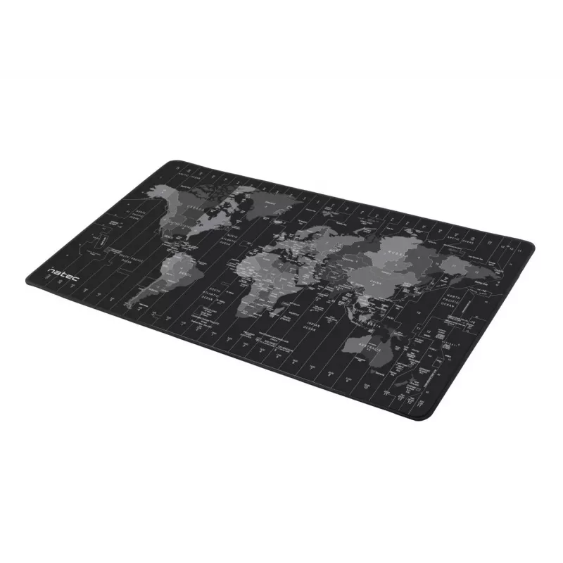Hiirimatto NATEC Time Zone Map Maxi — kangas 400×800 mm, 2,5 mm, vedenpitävä, liukumaton