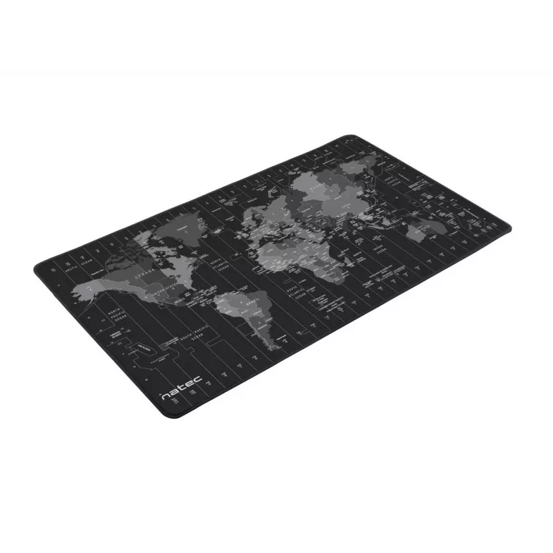 Hiirimatto NATEC Time Zone Map Maxi — kangas 400×800 mm, 2,5 mm, vedenpitävä, liukumaton