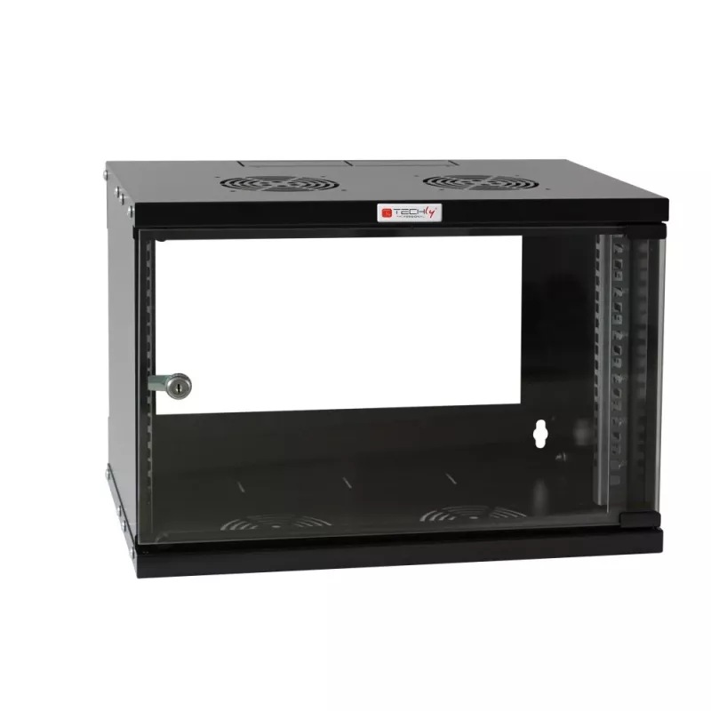 Techly seinäkotelo 19 6U D450 musta asennettu I-CASE EL-1006B45