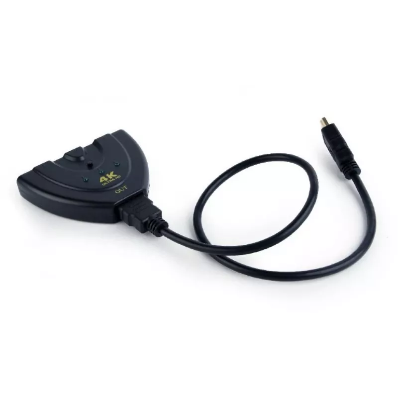 HDMI-keskitin Gembird DSW-HDMI-35 — 3 liitäntää, HDMI, 0,5 m kaapeli, musta