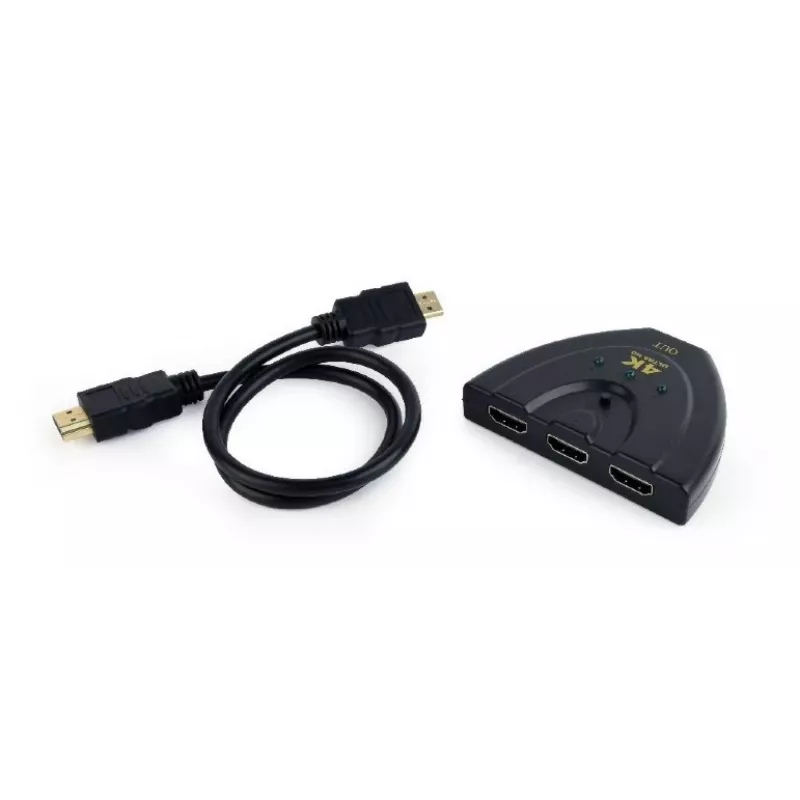 HDMI-keskitin Gembird DSW-HDMI-35 — 3 liitäntää, HDMI, 0,5 m kaapeli, musta