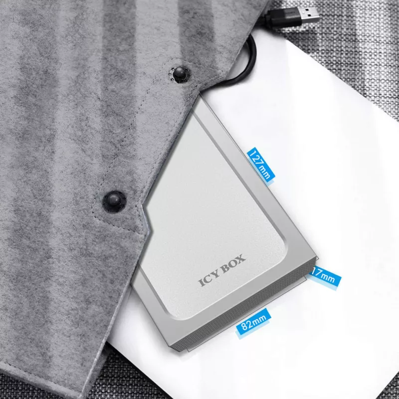 ICY BOX IB-241WP HDD/SSD-kotelo antrasiitti, hopea 2,5