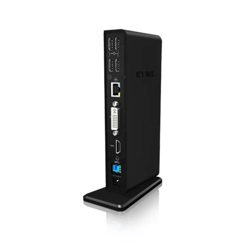 ICY BOX IB-DK2241AC johdollinen USB 3.2 Gen 1 (3.1 Gen 1) Type-A musta