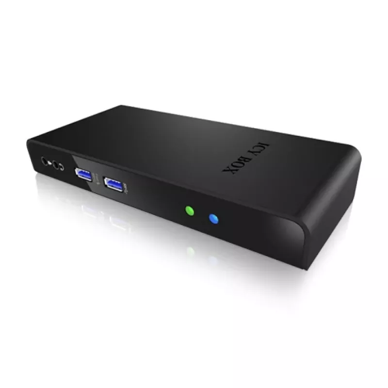 ICY BOX IB-DK2241AC johdollinen USB 3.2 Gen 1 (3.1 Gen 1) Type-A musta