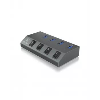 ICY BOX IB-HUB1405 USB 3.2 Gen 1 (3.1 Gen 1) Type-B 5000 Mbit/s antrasiitti