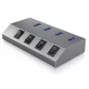ICY BOX IB-HUB1405 USB 3.2 Gen 1 (3.1 Gen 1) Type-B 5000 Mbit/s antrasiitti