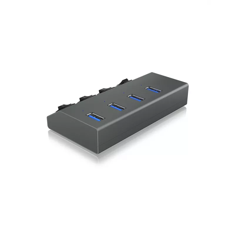 ICY BOX IB-HUB1405 USB 3.2 Gen 1 (3.1 Gen 1) Type-B 5000 Mbit/s antrasiitti