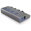 ICY BOX IB-HUB1405 USB 3.2 Gen 1 (3.1 Gen 1) Type-B 5000 Mbit/s antrasiitti