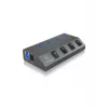 ICY BOX IB-HUB1405 USB 3.2 Gen 1 (3.1 Gen 1) Type-B 5000 Mbit/s antrasiitti