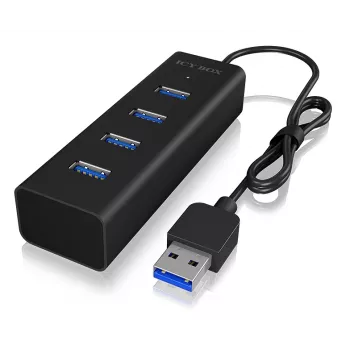 ICY BOX IB-HUB1409-U3 USB 3.2 Gen 1 (3.1 Gen 1) Type-A 5000 Mbit/s musta