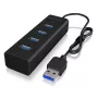 ICY BOX IB-HUB1409-U3 USB 3.2 Gen 1 (3.1 Gen 1) Type-A 5000 Mbit/s musta