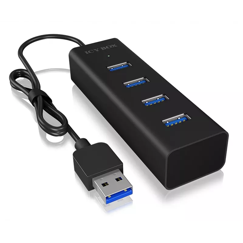 ICY BOX IB-HUB1409-U3 USB 3.2 Gen 1 (3.1 Gen 1) Type-A 5000 Mbit/s musta