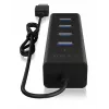 ICY BOX IB-HUB1409-U3 USB 3.2 Gen 1 (3.1 Gen 1) Type-A 5000 Mbit/s musta