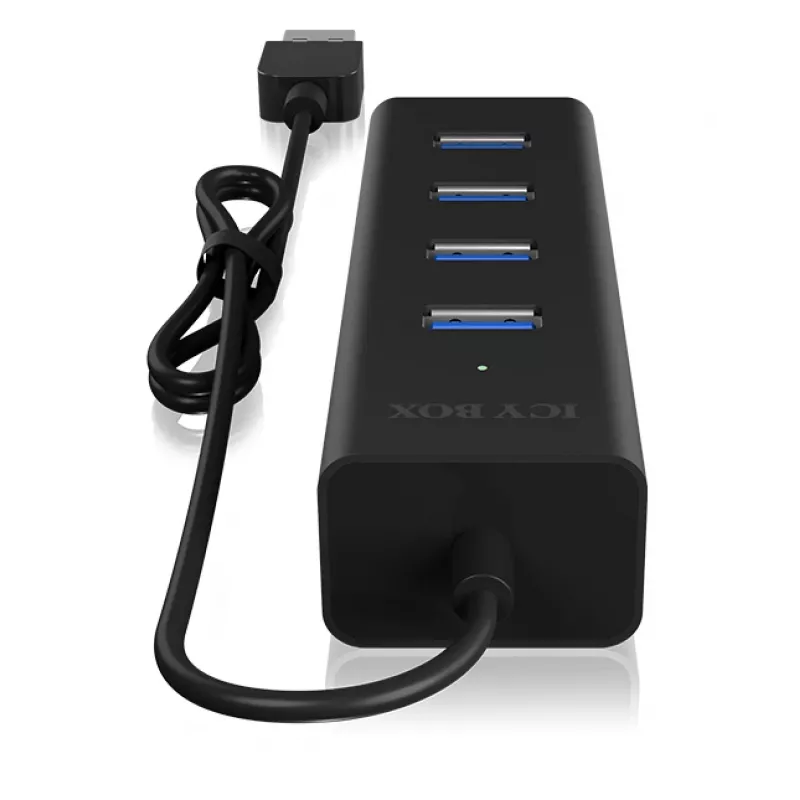 ICY BOX IB-HUB1409-U3 USB 3.2 Gen 1 (3.1 Gen 1) Type-A 5000 Mbit/s musta