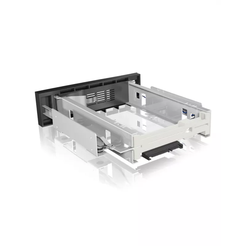 ICY BOX IB-168SK-B kelkaton siirrettävä asemakehys 3,5″ SATA-kiintolevylle, 5,25″ (13,3 cm) paikkaan, lukolla, musta