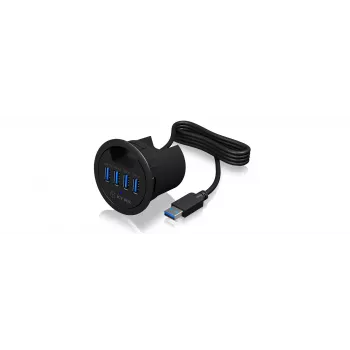 ICY BOX IB-HUB1403 USB 3.2 Gen 1 (3.1 Gen 1) Type-A 5000 Mbit/s musta