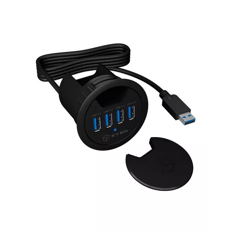 ICY BOX IB-HUB1403 USB 3.2 Gen 1 (3.1 Gen 1) Type-A 5000 Mbit/s musta