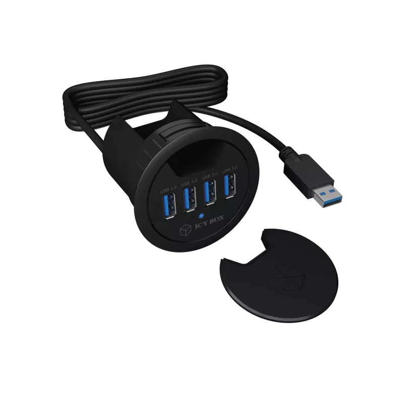 ICY BOX IB-HUB1403 USB 3.2 Gen 1 (3.1 Gen 1) Type-A 5000 Mbit/s musta