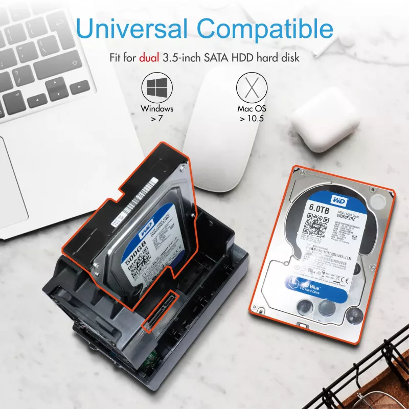 ICY BOX IB-RD3621U3 HDD/SSD-kotelo musta 3,5