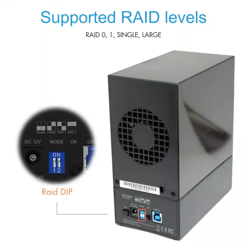 ICY BOX IB-RD3621U3 HDD/SSD-kotelo musta 3,5