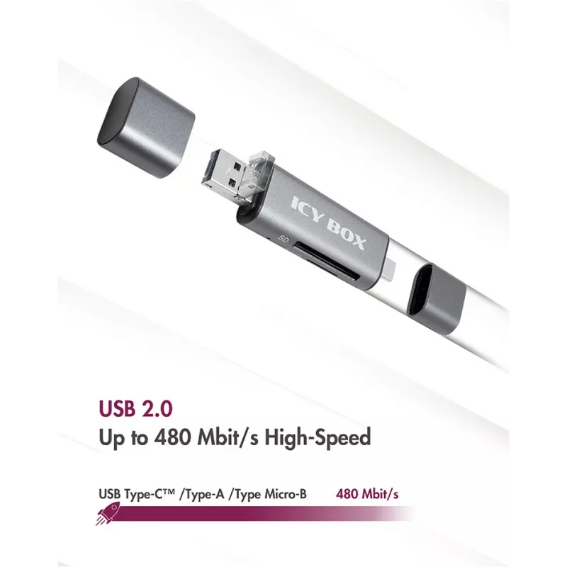 ICY BOX IB-CR200-C kortinlukija USB 2.0 musta
