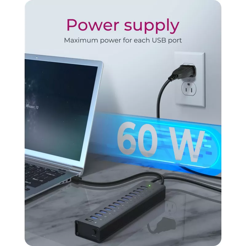ICY BOX IB-AC6113 USB 3.2 Gen 1 (3.1 Gen 1) Type-B 5000 Mbit/s musta