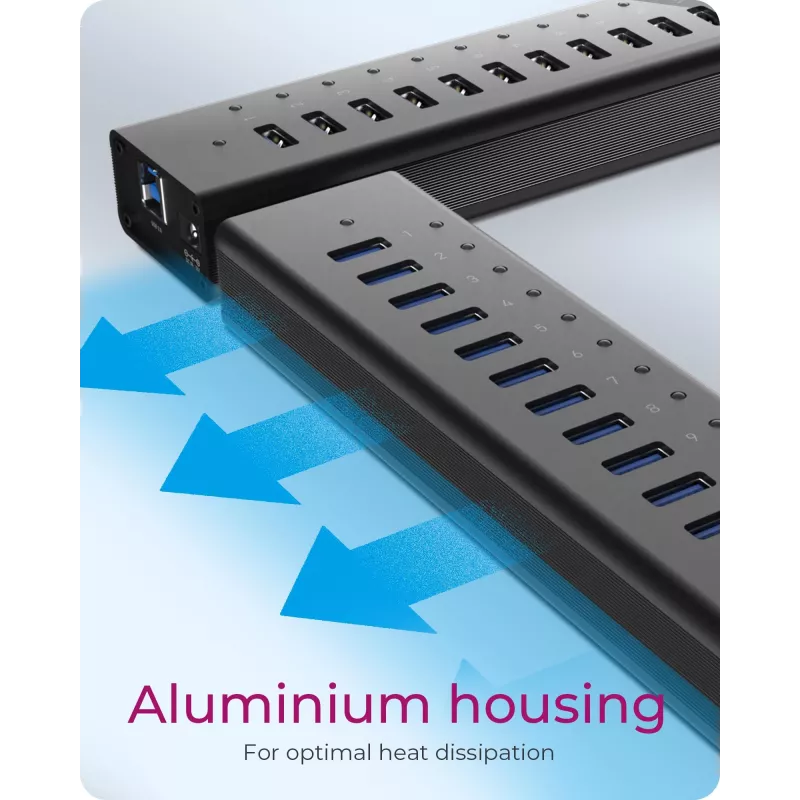 ICY BOX IB-AC6113 USB 3.2 Gen 1 (3.1 Gen 1) Type-B 5000 Mbit/s musta