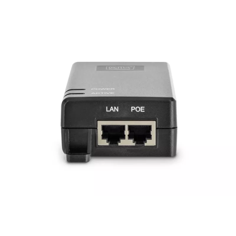 DIGITUS PoE+-injektori, 802.3at 10/100/1000 Mbps lähtö max. 48V, 30W