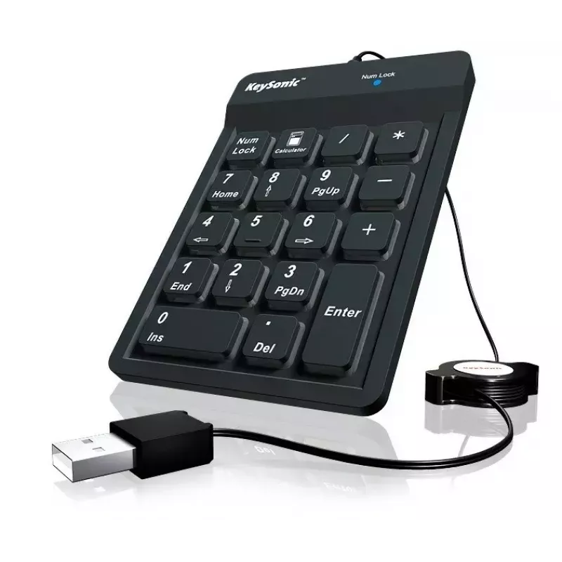 KeySonic ACK-118BK numeronäppäimistö universaali USB musta