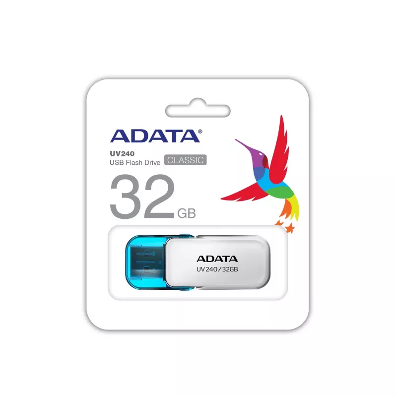 USB-muistitikku ADATA UV240 32 GB USB Type-A 2.0, valkoinen, hattumallinen