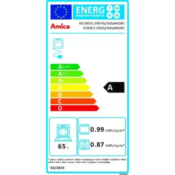 Vapaasti seisova liesi Amica 618GE3.39HZpTaDpNA(W)