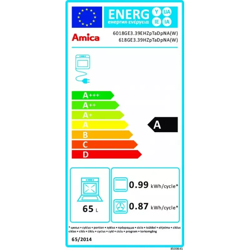 Vapaasti seisova liesi Amica 618GE3.39HZpTaDpNA(W)