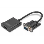 DIGITUS VGA - HDMI -muunnin + audio (3,5mm) Full HD (1080p), kaapelityyppi 15cm musta