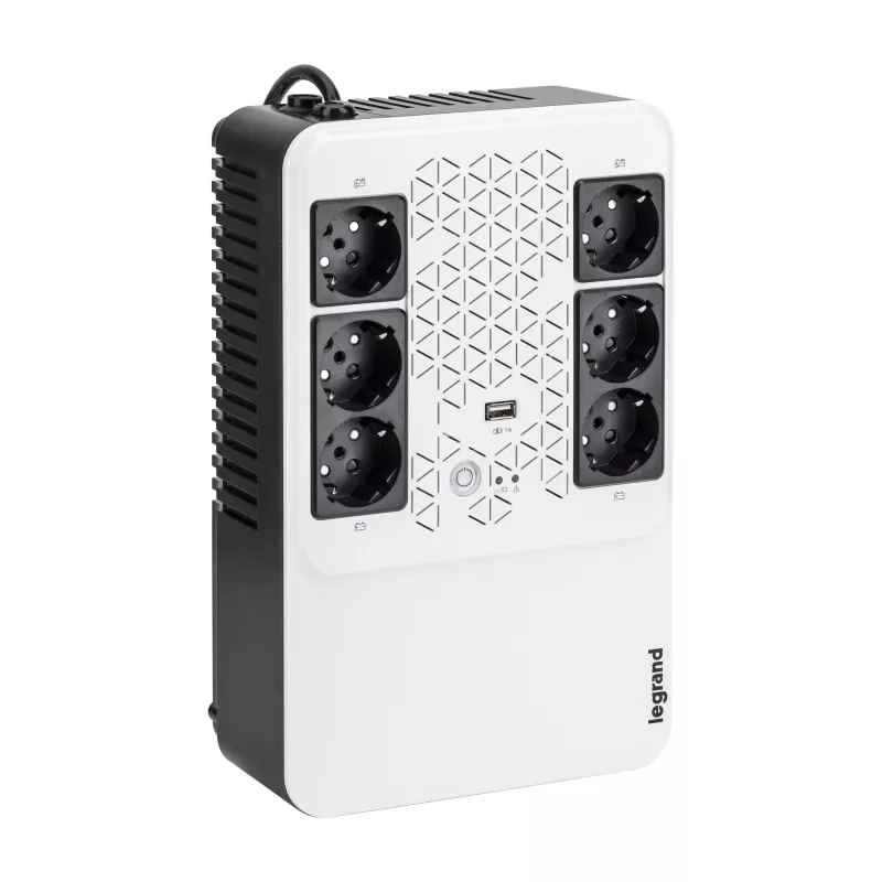 Legrand Keor Multiplug 800 AVR 310084 line-interactive-UPS-laite, 800 VA / 480 W, 6 FR-pistorasiaa (4+2), USB, RJ-45