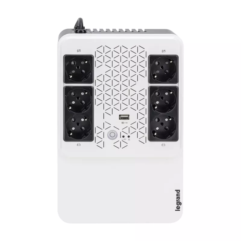 Legrand Keor Multiplug 800 AVR 310084 line-interactive-UPS-laite, 800 VA / 480 W, 6 FR-pistorasiaa (4+2), USB, RJ-45