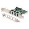 DIGITUS USB 3.0, 4 porttia, PCI Express -laajennuskortti 4 porttia A/F ulkoinen, VL805-piirisarja