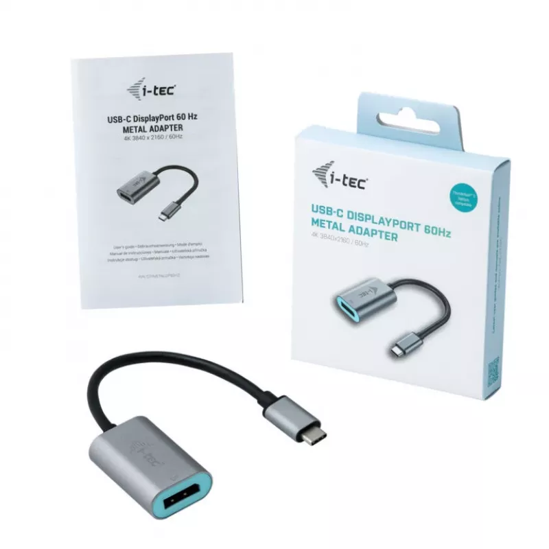i-tec Metal USB-C DisplayPort -adapteri 4K/60Hz