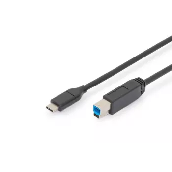 DIGITUS ASSMANN USB Type-C liitäntäkaapeli, Type-C - B M/M, 2m 3A, 5GB versio musta