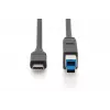 DIGITUS ASSMANN USB Type-C liitäntäkaapeli, Type-C - B M/M, 2m 3A, 5GB versio musta