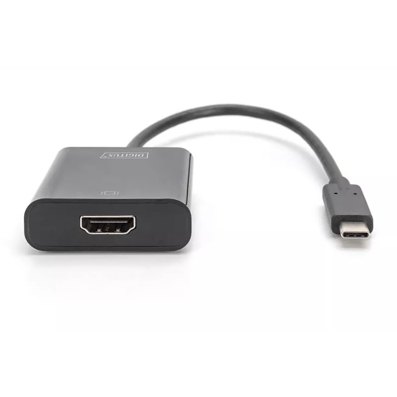 DIGITUS USB-C–HDMI-sovitin, 4K, 0,15 m, musta