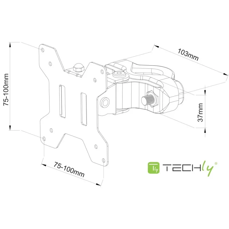 Techly ICALCD100BK pöytäteline musta