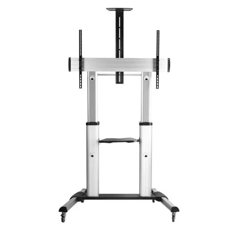 Techly ICA-TR24 liikuteltava TV-teline, 60–100 tuumaa, 100 kg, hyllyillä