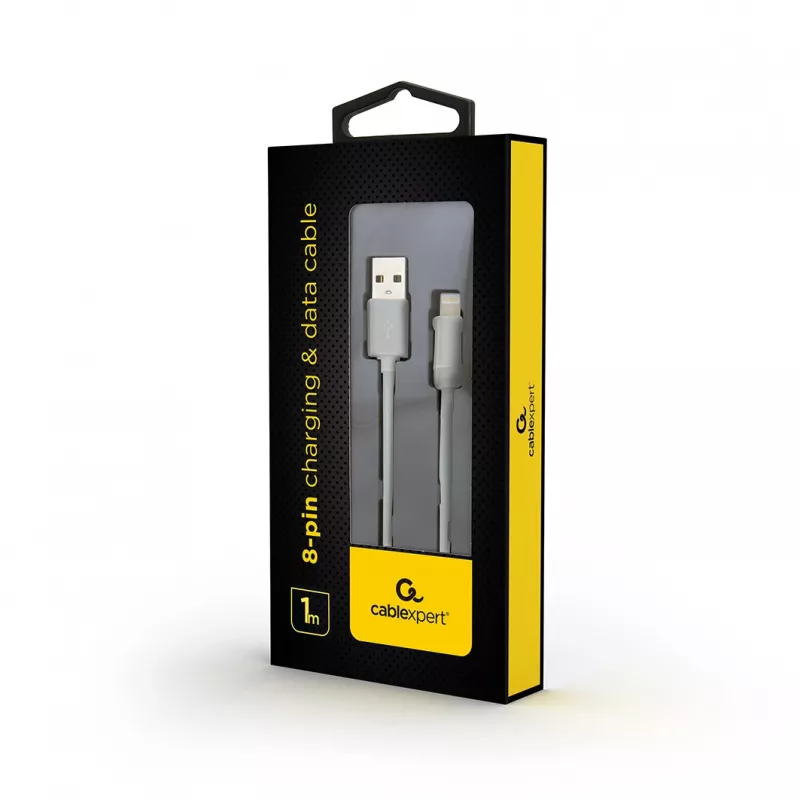 GEMBIRD USB - 8-pin lataus- ja datakaapeli, 1 m – valkoinen