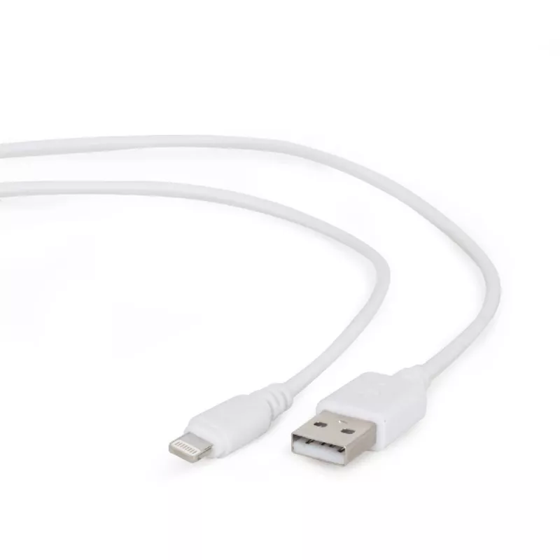 GEMBIRD USB - 8-pin lataus- ja datakaapeli, 1 m – valkoinen