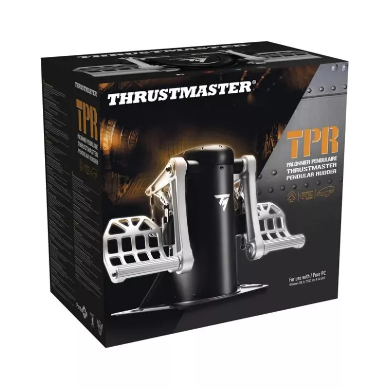 Thrustmaster TPR Rudder musta, hopea USB lentosimulaattori analoginen PC